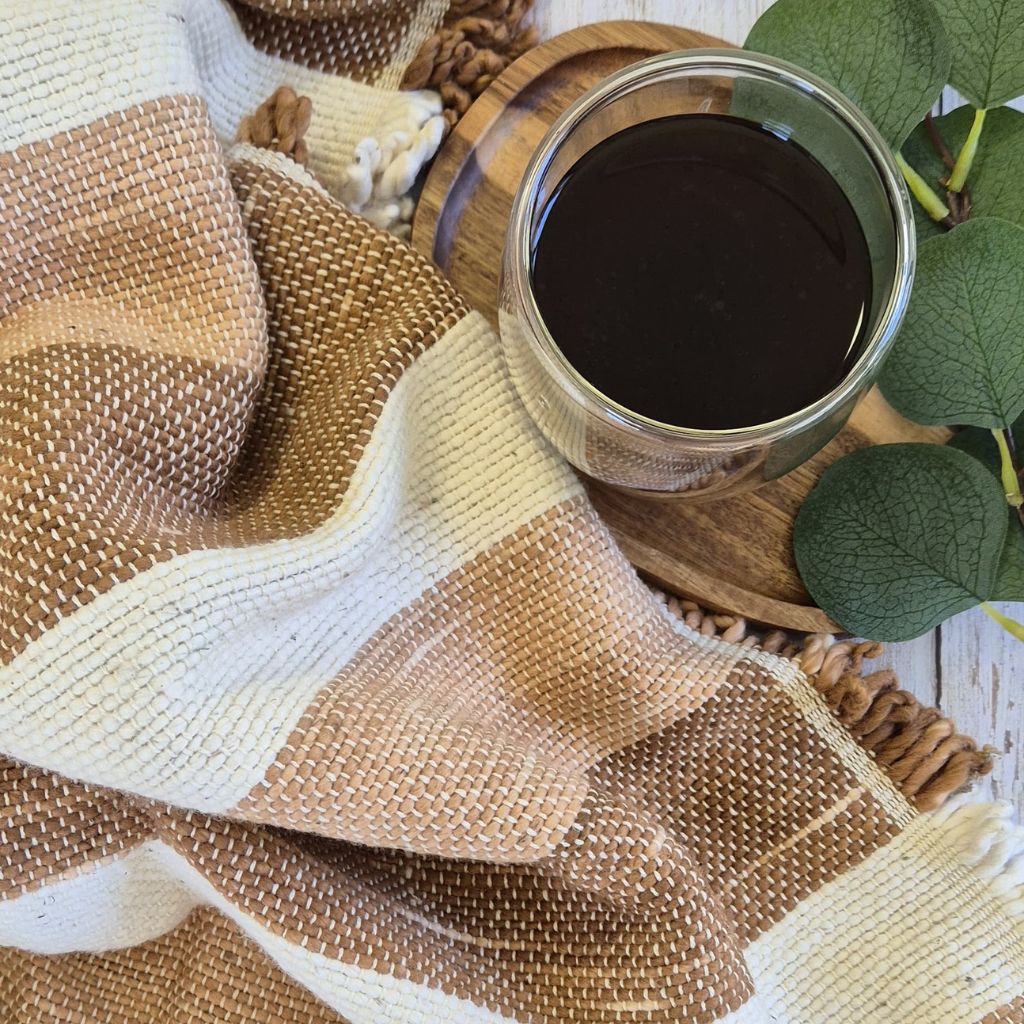 Manta Crudo con Franjas Tierra - 100% Algodón