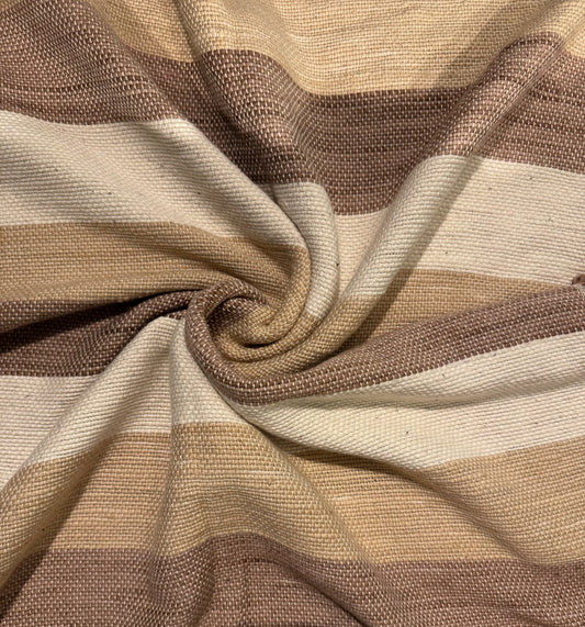 Manta Crudo con Franjas Tierra Pasteles - 100% Algodón