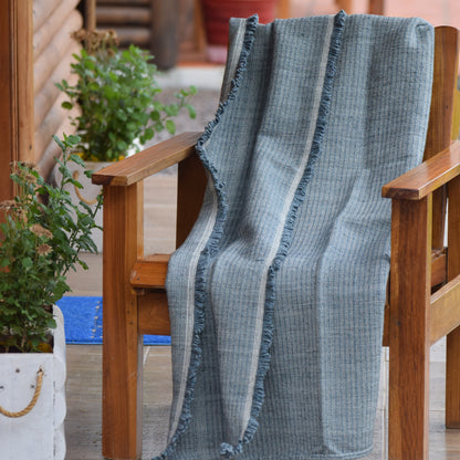 Manta 100% Algodón - 180X130 cm - Azul Denim