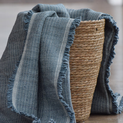 Manta 100% Algodón - 180X130 cm - Azul Denim